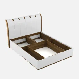 spacewood Kosmo Jupiter King Bed In Gloss White Finish With Hydraulic Storage image 4