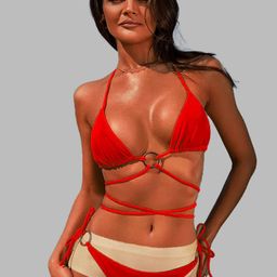 VAGHBHATT Two Piece Bikini Swimwear BK-20-RED-picture-44