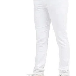 Men's Premium Solid Comfort Stretch Cotton Men Regular Mid Rise White Jeans-image-37