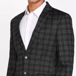 park avenue Men Checkered Single Breasted Formal Blazer image 5