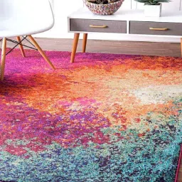 status Pink Nylon Abstract 4 x 6 Feet Machine Made Carpet-picture-17