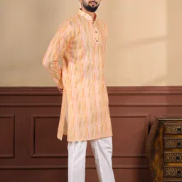 koshin Men Pure Linen Kurta Pyjama Set image 3