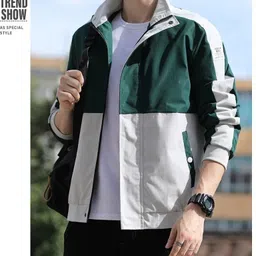 zyrona Men Colorblock Casual Jacket image 4