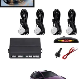 maties 4Pcs White Reverse Parking Sound Warning sensor for car Protection-150 Car Reverse Parking White 4 Sensor With LED Display/Buzzer -150 Parking Sensor-picture-13