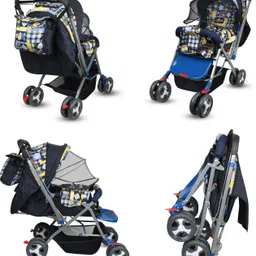 pawkykids PRAM FOR KIDS STROLLER FOR KIDS BABY PRAM BABY Strollers & Prams P01 BLUE Twin Strollers & Prams image 4
