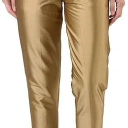 msad Women Regular Fit Gold Silk Blend Trousers-picture-27