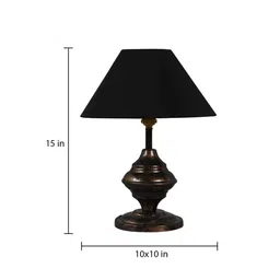 Rust Fabric Shade Table Lamp With Copper Base By Foziq image 3