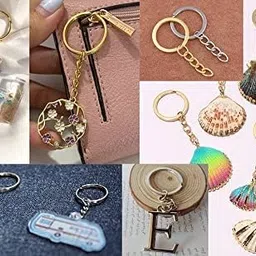 generic Feeling Hub Golden Metal Loops Rings Keyring with Chain Open Jump Ring Connector Key Rings for Jewelry Findings, Making Spring Rings, Art and Craft, DIY, Making Handbag Keychain (Pack of 20 Pcs) (20) image 3