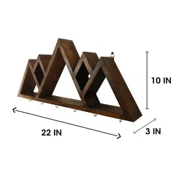 symplify Heritage Wooden Wall Shelf Organiser With Key Holders image 10