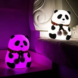 karmbhuvi Cute Panda Night LAMP Silicone Night Light,7-Color Changing LamP Night Lamp image 2
