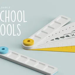 infinity wrap Foldable 5-in-1 School Tool Kit with Ruler, Stencil, Palette & Compass Ruler-picture-22