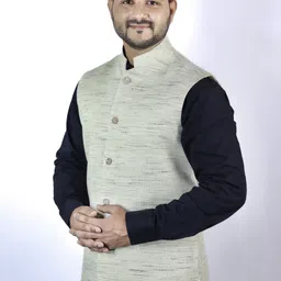 a a enterprises Men Solid Nehru Jacket image 3