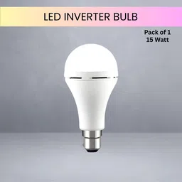 guggu 15W Rechargeable Emergency Inverter LED Bulb, Upto 4 Hours Battery For HomeY440 4 hrs Bulb Emergency Light image 1