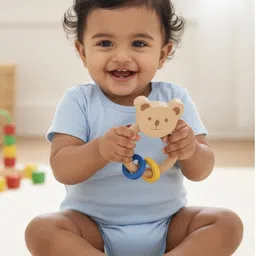 pingo play Premium Wooden Rattle for Babies for Sensory Development Rattle image 2