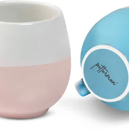 pexpo Potterman Pound Microwave Safe Pink and Blue Milk,Tea Cup For Gifting Ceramic Coffee Mug image 4