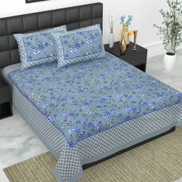 Cotton Double, Queen Flat 220 TC Floral Bedsheet-image-31