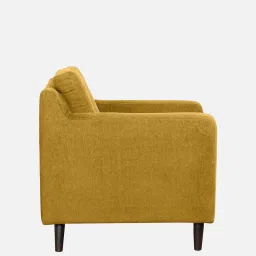 casacraft from pepperfry Amanda Fabric 1 Seater Sofa In Camel Yellow Colour image 5
