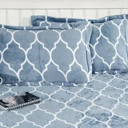 lathwal crations Velvet Double Fitted (Elastic) 280 TC Printed Bedsheet image 3