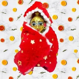 rajveer traders Size 4 Chamki Ponchu Winter Dress for Laddu Gopal Ji – Multicolor Woolen Wear Dress image 3