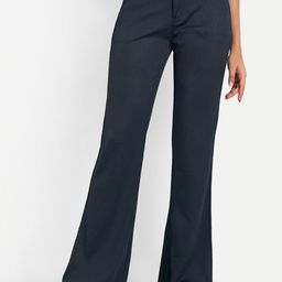 next one Women Flared Black Cotton Blend Trousers-picture-27