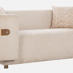 casacraft from pepperfry FiorIni Fabric 2 Seater Sofa In Oberon Parchment Colour image 5