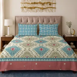 elegant weavers Microfiber Single Flat 144 TC Printed Bedsheet image 1