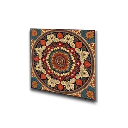 nestroots Floral Circle Canvas Collection Printed Set of 4 Wall Painting Black Frame image 4