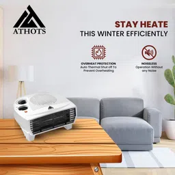 athots BLAZE Neo Silent With Led Power Indicator & Powerfull Copor Motor Fan Room Heater image 3