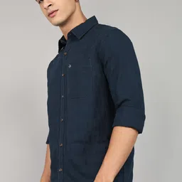wrogn Men Regular Fit Striped Casual Shirt image 3