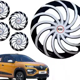 kunj autotech 13 Inch Wheel Cover Cap for Kwid Silver Black Wheel Cover For Renault Kwid-picture-13