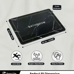 sunvibe Black Slogan Rubber 24x16 Inches AntiSkid Bath Mat image 2