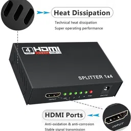 TERABYTE HDMI Splitter 1 in 4 out Power Signal Amplifier Audio Splitter HD Converter Media Streaming Device image 2