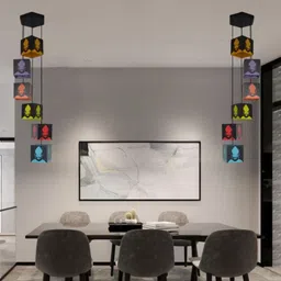 whisk Colorful Acrylic Buddha Pendant Light | Indoor for Home & Meditation Spaces Pendant Lamp Ceiling Lamp image 2