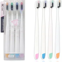 Tooth Brush Set for Kids & Adults - Pack of 4 Bamboo Charcoal Bristles for Sensi Ultra Soft Toothbrush-image-2
