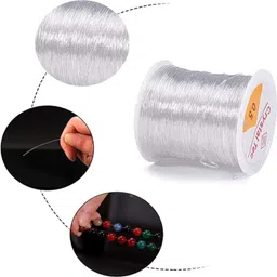 rarehaunt Crystal Elastic Transparent Thread Beading Jewellery Craft 0.5 mm- 100 M -1 Roll White Beading Wire image 4
