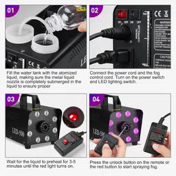 brainle Mini Smoke Machine Fog Maker Fogging Mist Diffuser for DJ Wedding Party Lights Fog Smoke Machine Remote Controlled image 4