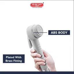 sanjay chilly Health Faucet Jack Platted With Brass Fitting White PVC Hose 1mtr Faucet Mount image 3