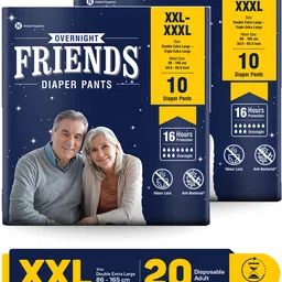 friends Overnight with odour lock and Anti-Bacterial Absorbent Core Adult Pant Diapers - XXL - XXXL-picture-21