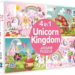 4 in 1 Unicorn Kingdom Jigsaw Puzzle for Kids|A Perfect Jigsaw Puzzle-image-35