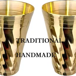 dhanvantari (Pack of 2) Royal Luxury Kansa Glass Set of 2 – Heavy 600 gm Each | Glass Water/Juice Glass-picture-45