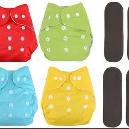 marinova Adjustable Reusable Cloth Diapers with Bamboo Inserts for Babies – 8 Pcs Combo-picture-20
