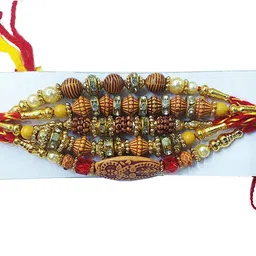dhinchak Bhaiya Bhabhi chandan rakhi set -5 piece Sandalwood Rakhi Set-picture-26
