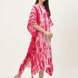 maaesa Women Kaftan Pink Midi/Calf Length Dress image 3