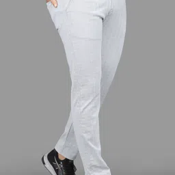 indiclub Men Regular Fit Silver Cotton Blend Trousers image 3