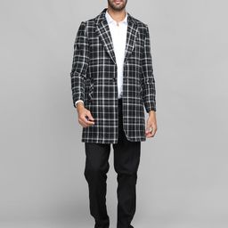 chkokko Tweed Checkered Coat For Men-picture-37