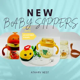 atharv nest BABY SIPPERS, SIPPER CUPS WITH HANDLE,STRAW, ADJUSTABLE STRAP, BPA FREE-picture-26