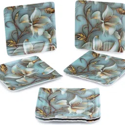 golden fish Starter Snacks Quarter Small Plates Set Of 6 -Size 8 Inch, Square Plate Half Plate image 4