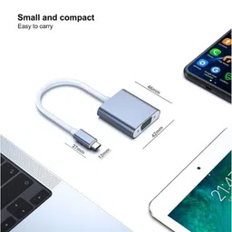 HiperAds USB-C to VGA Adapter, Thunderbolt 3 (USB Type C) to VGA Adapter Male to Female Converter Compatible with Ap-ple New Mac-Book [2017,2016] image 4