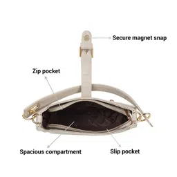 metro Faux Leather Premium Zipper Casual Hobo Bag For Women image 3