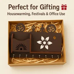 divinecrafted Wall Mounted Wooden Key Hanger | Decorative Key Holder & Organizer for Home Wood Key Holder image 5